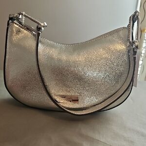 Kate Spade Silver Small Shoulder Bag Embellished with Rhinestores